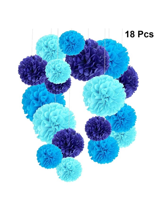 موردلي مجموعة من 18 قطعة من كرات الورق المناديل الملونة - زينة معلقة على السقف لحفلات الزفاف وأعياد الميلاد والمهرجانات والحفلات | لوازم حفلات زهرية بأحجام متنوعة - Image 4